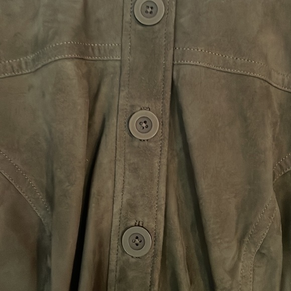 Trina Turk suede dress in olive green - Picture 2 of 7